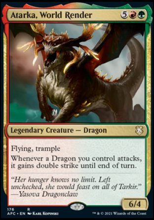 (176) Magic The Gathering Commander: Adventures in the Forgotten Realms Single: Atarka, World Render Rare