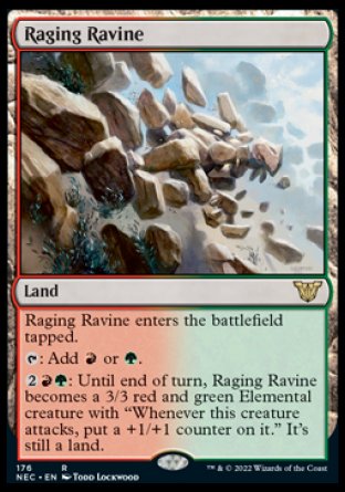 (176) Magic The Gathering Commander: Kamigawa: Neon Dynasty Single: Raging Ravine Holo Rare