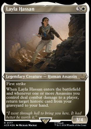 (177) Magic The Gathering Universes Beyond: Assassin's Creed: Extras Single: Layla Hassan (V.2) Holo Rare