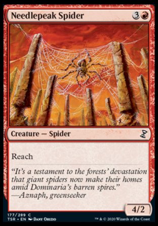 (177/289) Magic The Gathering Time Spiral Remastered Single: Needlepeak Spider Holo Common
