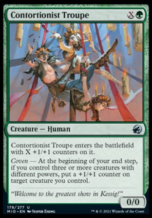 (178) Magic The Gathering Innistrad: Midnight Hunt Single: Contortionist Troupe Holo Uncommon