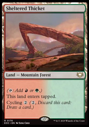 (178) Magic The Gathering Commander: Edge of Eternities Single: Sheltered Thicket Rare