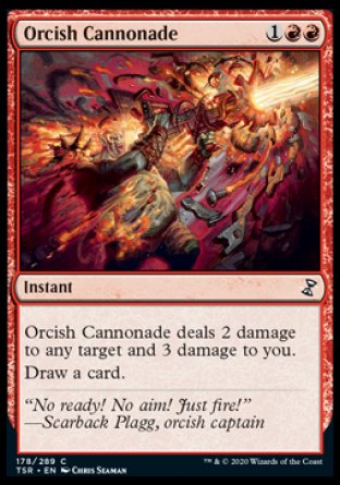 (178/289) Magic The Gathering Time Spiral Remastered Single: Orcish Cannonade Holo Common