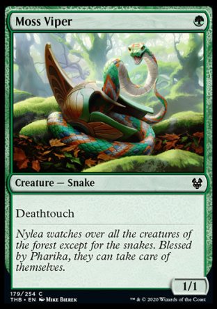 (179/254) Magic The Gathering Theros Beyond Death Single: Moss Viper Holo Common