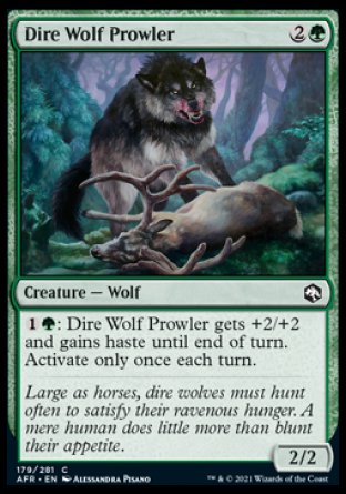 (179) Magic The Gathering Adventures in the Forgotten Realms Single: Dire Wolf Prowler Holo Common