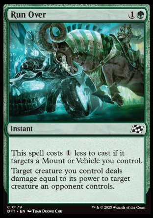 (179) Magic The Gathering Aetherdrift Single: Run Over Holo Common