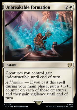 (179) Magic The Gathering Commander: The Lord of the Rings: Tales of Middle-earth Single: Unbreakable Formation Rare