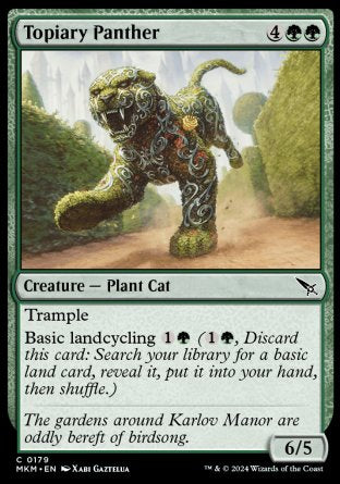 (179) Magic The Gathering Murders at Karlov Manor Single: Topiary Panther Holo Common