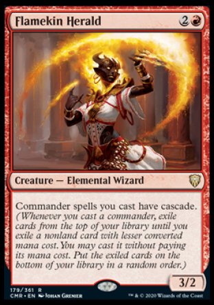(179/361) Magic The Gathering Commander Legends Single: Flamekin Herald Holo Rare