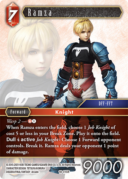 (015) Final Fantasy TCG Resurgence of Power Single: Ramza (18-015) Holo Rare