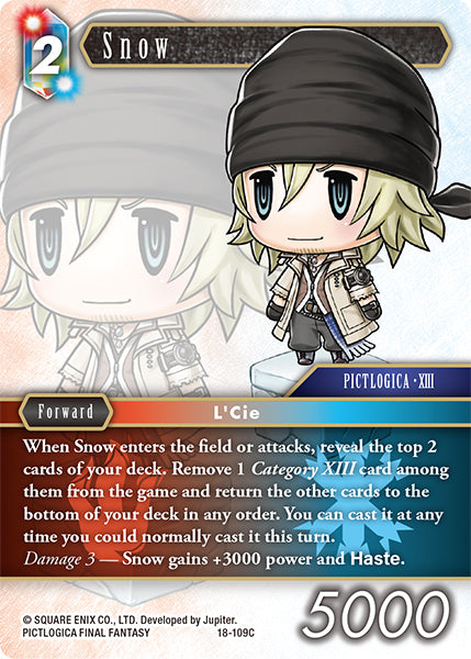 (109) Final Fantasy TCG Resurgence of Power Single: Snow (18-109) Common
