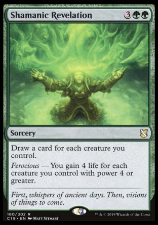 (180) Magic The Gathering Commander 2019 Single: Shamanic Revelation Holo Rare