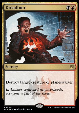 (180) Magic The Gathering Ravnica Remastered Single: Dreadbore Holo Rare