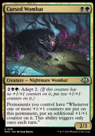 (181) Magic The Gathering Modern Horizons 3 Single: Cursed Wombat Uncommon