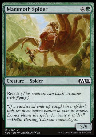 (181/280) Magic The Gathering Core 2020 Single: Mammoth Spider Holo Common