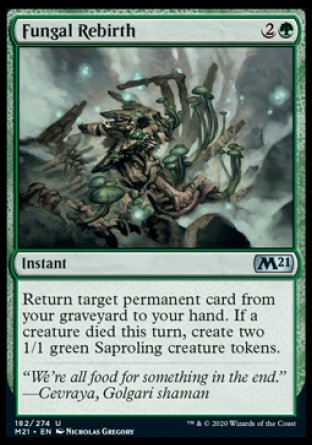 (182) Magic The Gathering Core 2021 Single: Fungal Rebirth Uncommon
