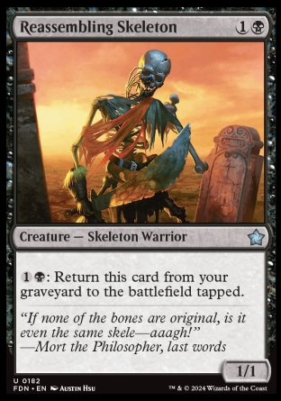 (182) Magic The Gathering Magic: The Gathering Foundations Single: Reassembling Skeleton Holo Uncommon