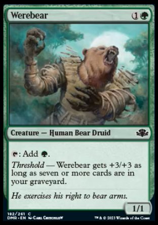 (182) Magic The Gathering Dominaria Remastered Single: Werebear Holo Common