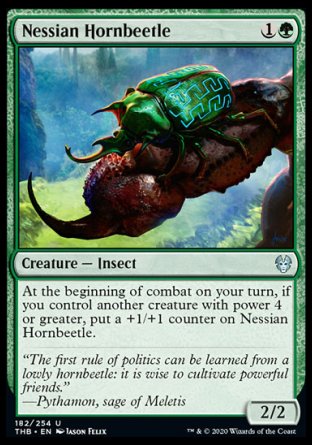 (182/254) Magic The Gathering Theros Beyond Death Single: Nessian Hornbeetle Holo Uncommon