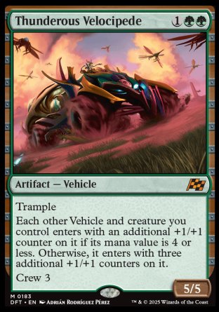 (183) Magic The Gathering Aetherdrift Single: Thunderous Velocipede Holo Mythic