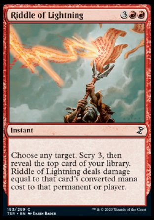 (183/289) Magic The Gathering Time Spiral Remastered Single: Riddle of Lightning Holo Common