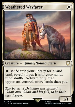 (183) Magic The Gathering Commander: The Lord of the Rings: Tales of Middle-earth Single: Weathered Wayfarer Rare