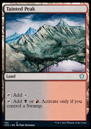 (184) Magic The Gathering Commander: Innistrad: Crimson Vow Single: Tainted Peak Uncommon