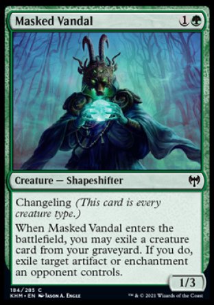 (184/285) Magic The Gathering Kaldheim Single: Masked Vandal Holo Common