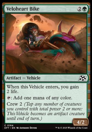 (184) Magic The Gathering Aetherdrift Single: Veloheart Bike Holo Common