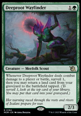 (184) Magic The Gathering March of the Machine Single: Deeproot Wayfinder Holo Rare