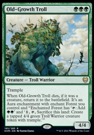 (185/285) Magic The Gathering Kaldheim Single: Old-Growth Troll Holo Rare