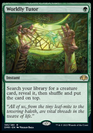 (185) Magic The Gathering Dominaria Remastered Single: Worldly Tutor Holo Rare