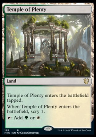 (185) Magic The Gathering Commander: Innistrad: Midnight Hunt Single: Temple of Plenty Rare