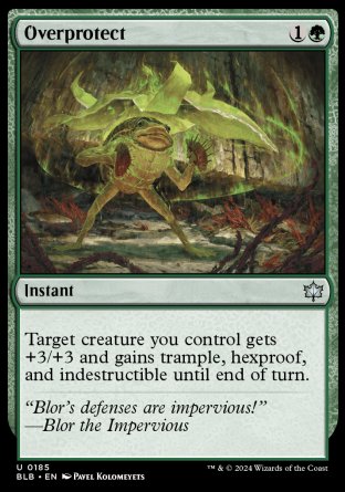 (185) Magic The Gathering Bloomburrow Single: Overprotect Holo Uncommon