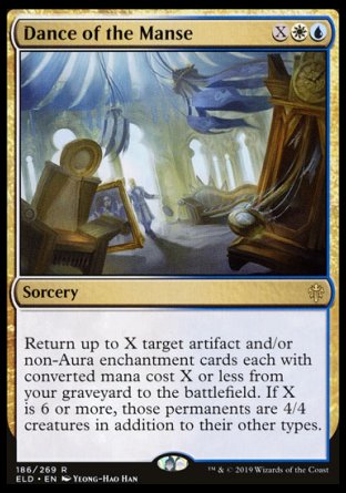 (186/269) Magic The Gathering Throne of Eldraine Single: Dance of the Manse Holo Rare