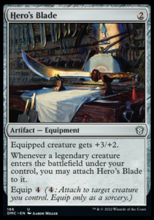 (186) Magic The Gathering Commander: Dominaria United Single: Hero's Blade Holo Uncommon