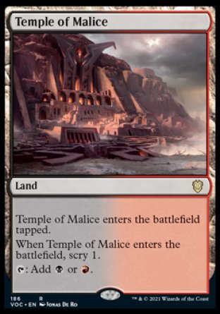 (186) Magic The Gathering Commander: Innistrad: Crimson Vow Single: Temple of Malice Rare