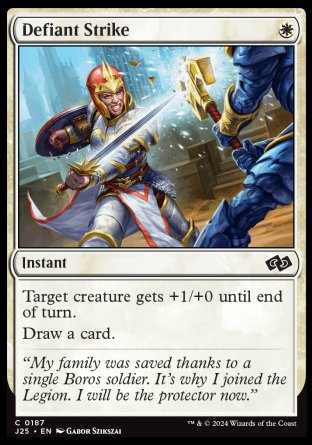 (187) Magic The Gathering Foundations Jumpstart Single: Defiant Strike Common