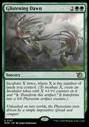 (187) Magic The Gathering March of the Machine Single: Glistening Dawn Holo Rare