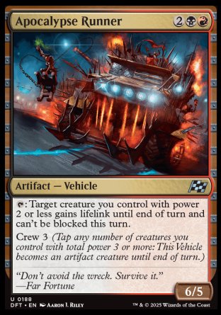 (188) Magic The Gathering Aetherdrift Single: Apocalypse Runner Holo Uncommon