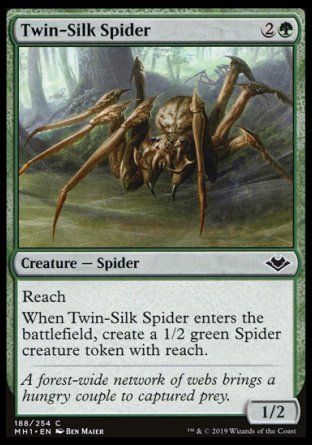 (188/254) Magic The Gathering Modern Horizons Single: Twin-Silk Spider Holo Common