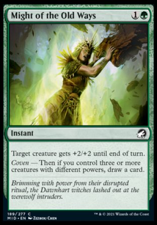 (189) Magic The Gathering Innistrad: Midnight Hunt Single: Might of the Old Ways Holo Common