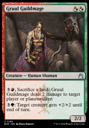 (189) Magic The Gathering Ravnica Remastered Single: Gruul Guildmage Holo Uncommon