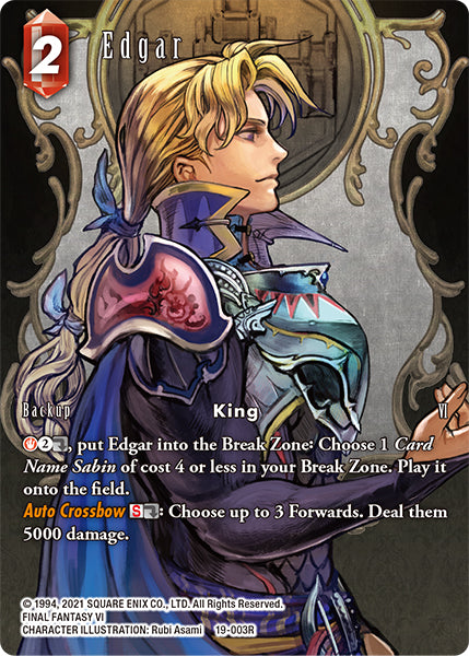 (003) Final Fantasy TCG From Nightmares Single: Edgar (19-003) (V.2) Holo Rare