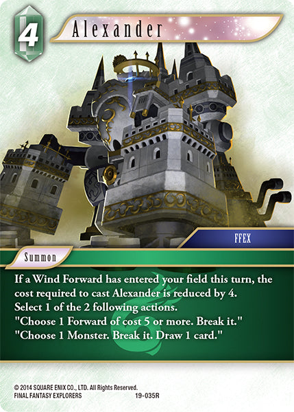 (035) Final Fantasy TCG From Nightmares Single: Alexander (19-035) Rare