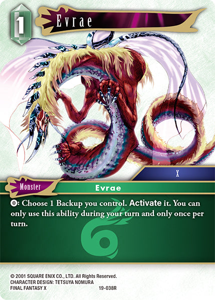 (038) Final Fantasy TCG From Nightmares Single: Evrae (19-038) Holo Rare