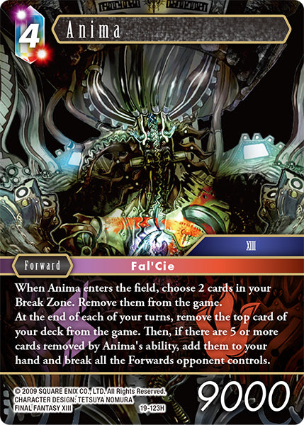 (123) Final Fantasy TCG From Nightmares Single: Anima (19-123) Holo Hero