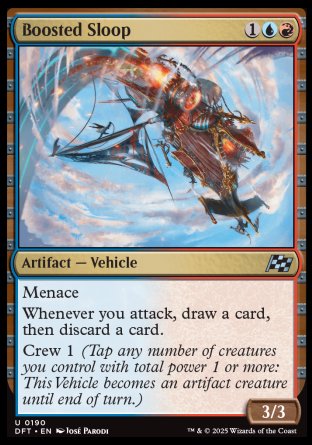 (190) Magic The Gathering Aetherdrift Single: Boosted Sloop Holo Uncommon