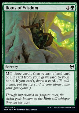 (190/285) Magic The Gathering Kaldheim Single: Roots of Wisdom Holo Common