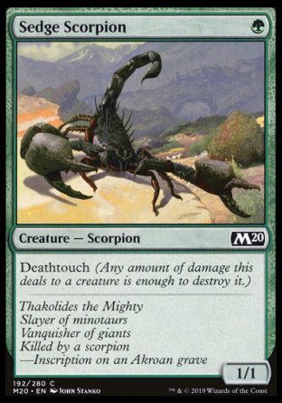 (192/280) Magic The Gathering Core 2020 Single: Sedge Scorpion Holo Common
